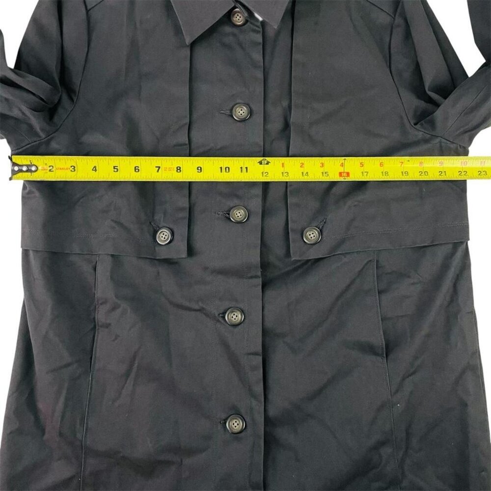 Garnet Hill Organic Cotton Trench Coat Womens Size 16 Gray Water Resistant NWT - Picture 8 of 8